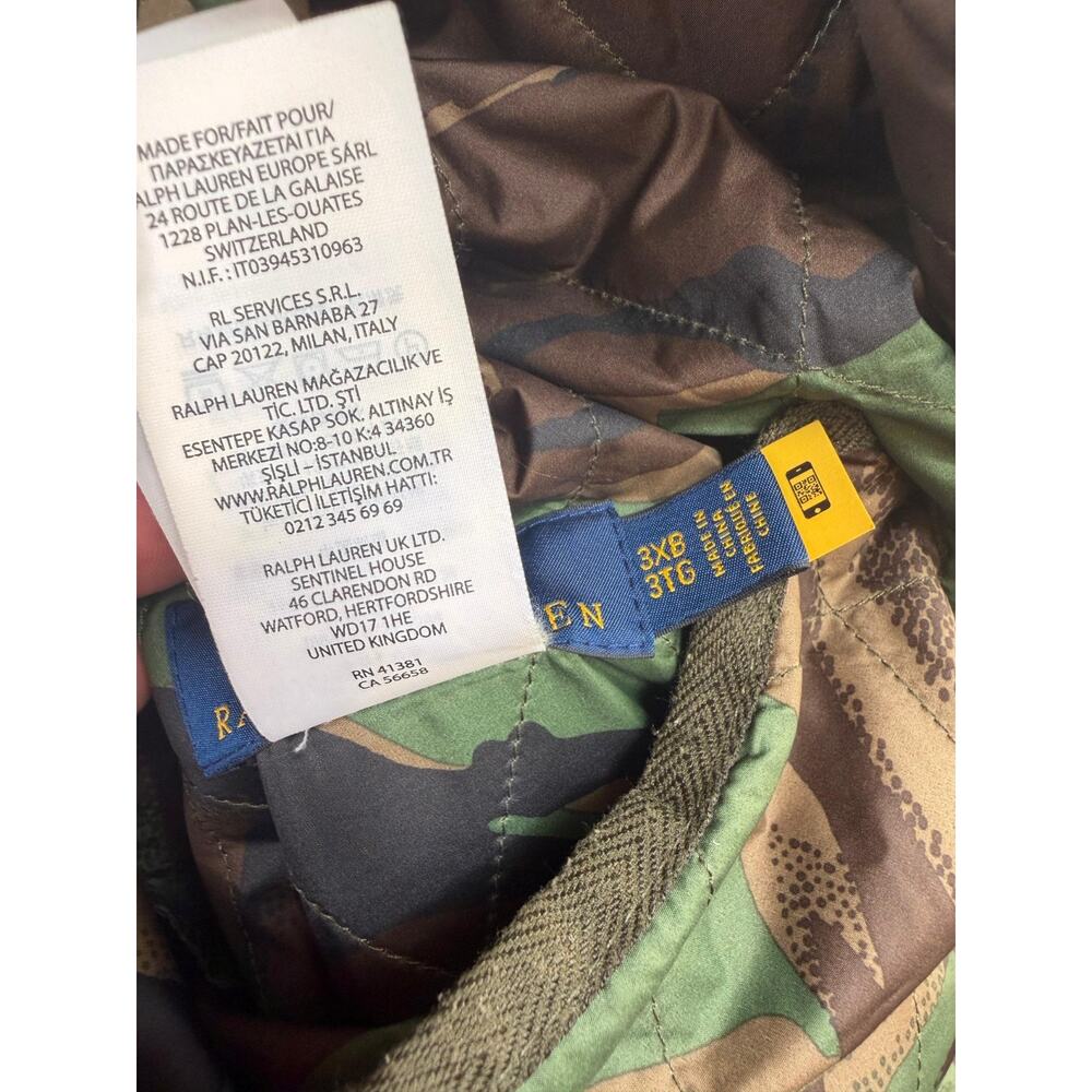 Polo Ralph Lauren Mens Jacket Green Size 3XB Reversible Quilted Camo Barn - Picture 6 of 16